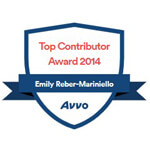 Top Contributor Award 2014 Emily Reber-Mariniello Avvo