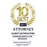 10 Best 2017 Attorney Client Satisfaction Immigration Law Division American Institute of Legal Counsel